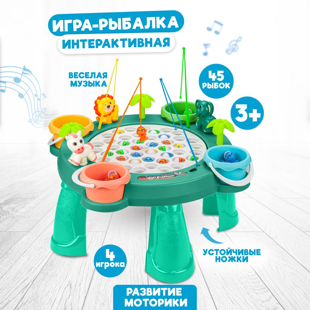 Интерактивная развивающая детская настольная игра Solmax&Kids рыбалка с музыкой HW99307