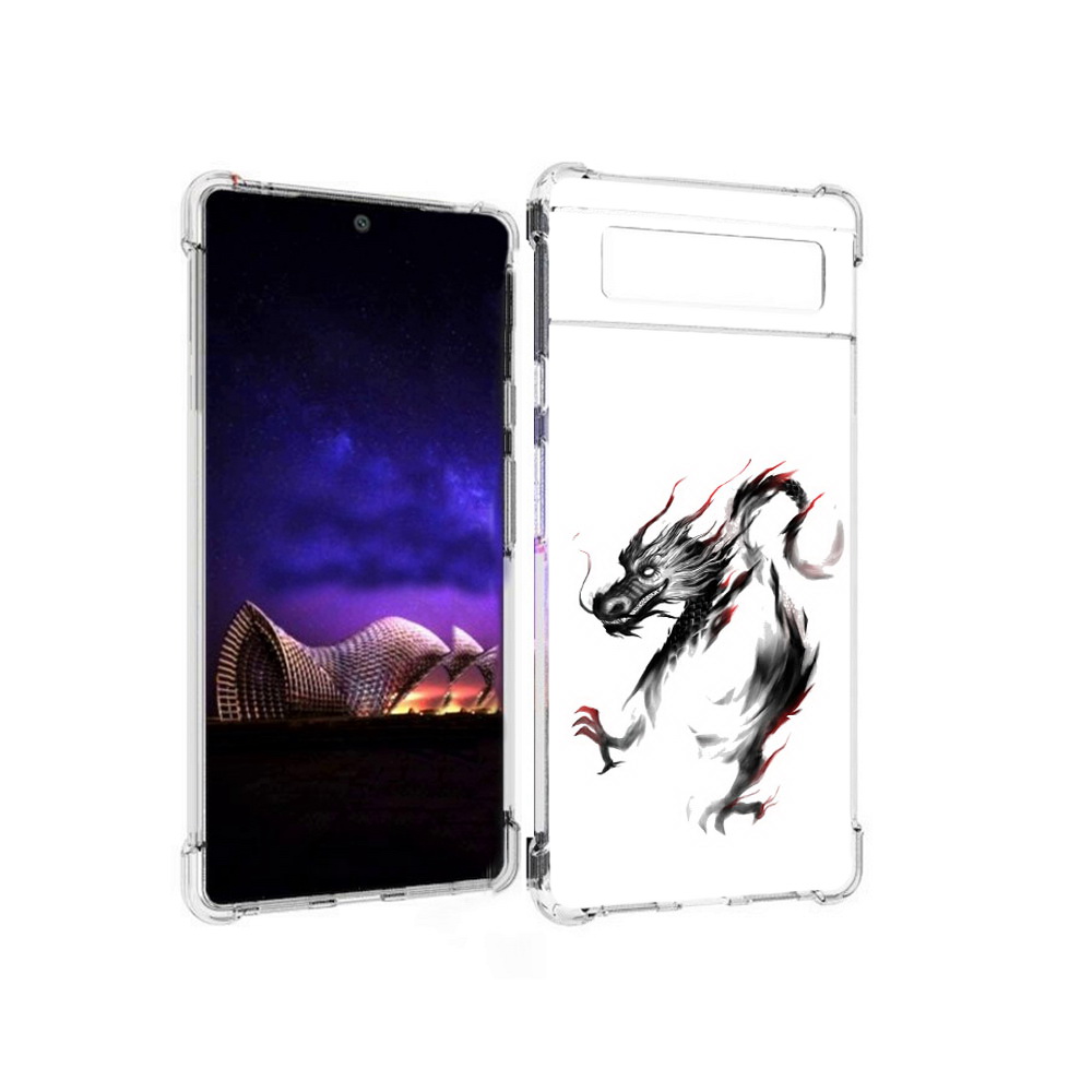 

Чехол MyPads Tocco для Google Pixel 6 черный дракон, Прозрачный, Tocco