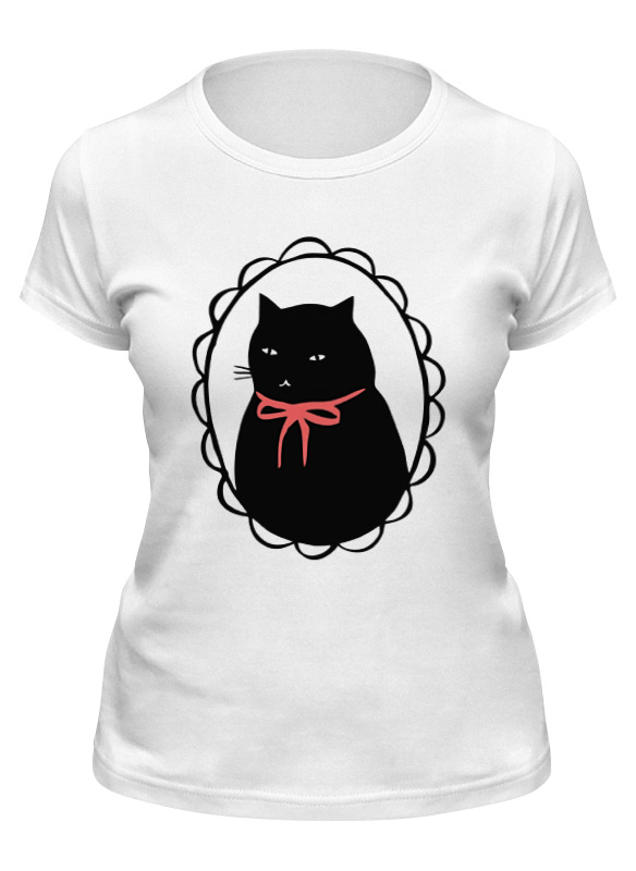 

Футболка женская Printio Милый котик белая 2XL, Белый, Милый котик