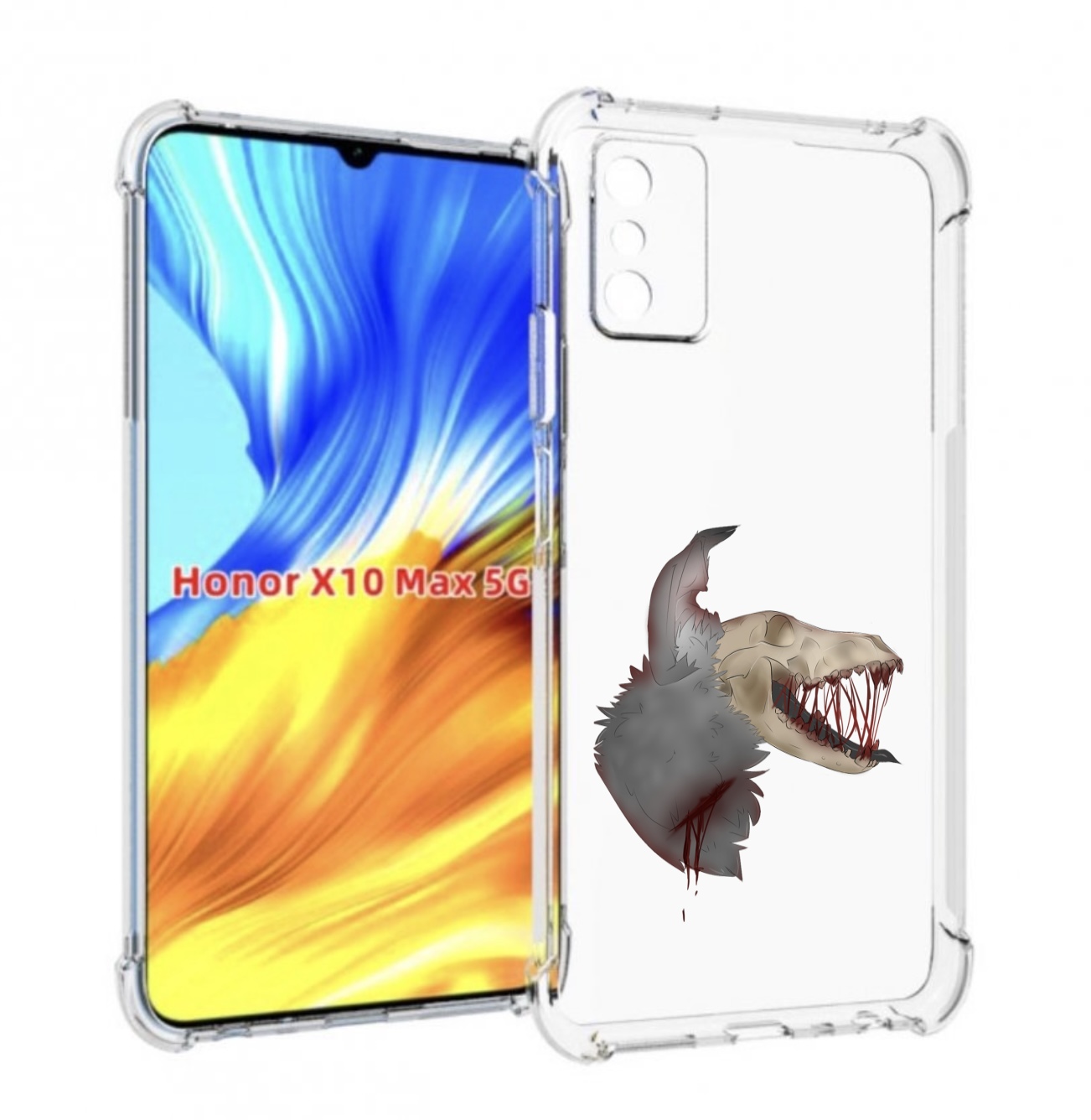 

Чехол MyPads кровавый-череп для Honor X10 Max, Прозрачный, Tocco