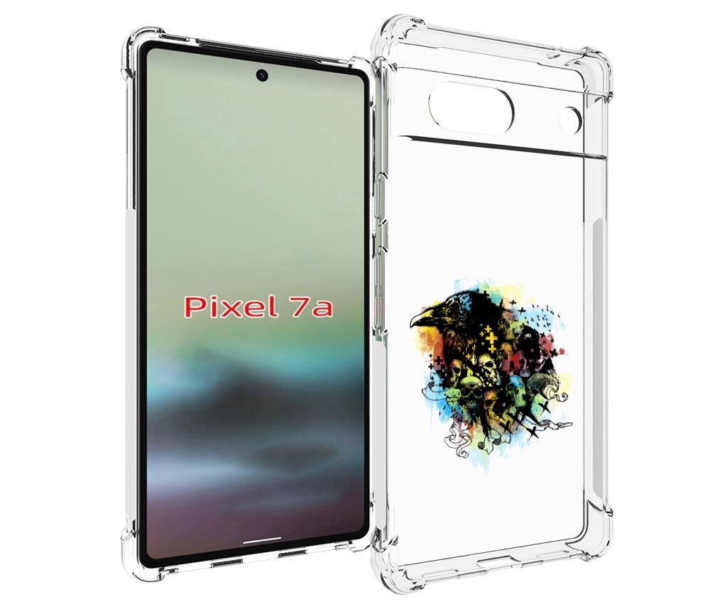 

Чехол MyPads ворон и черепа для Google Pixel 7A, Tocco