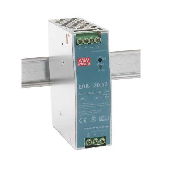 

Преобразователь AC-DC сетевой Mean Well EDR-120-12 120Вт, вход 90…264V AC, 47…63Гц /127…37