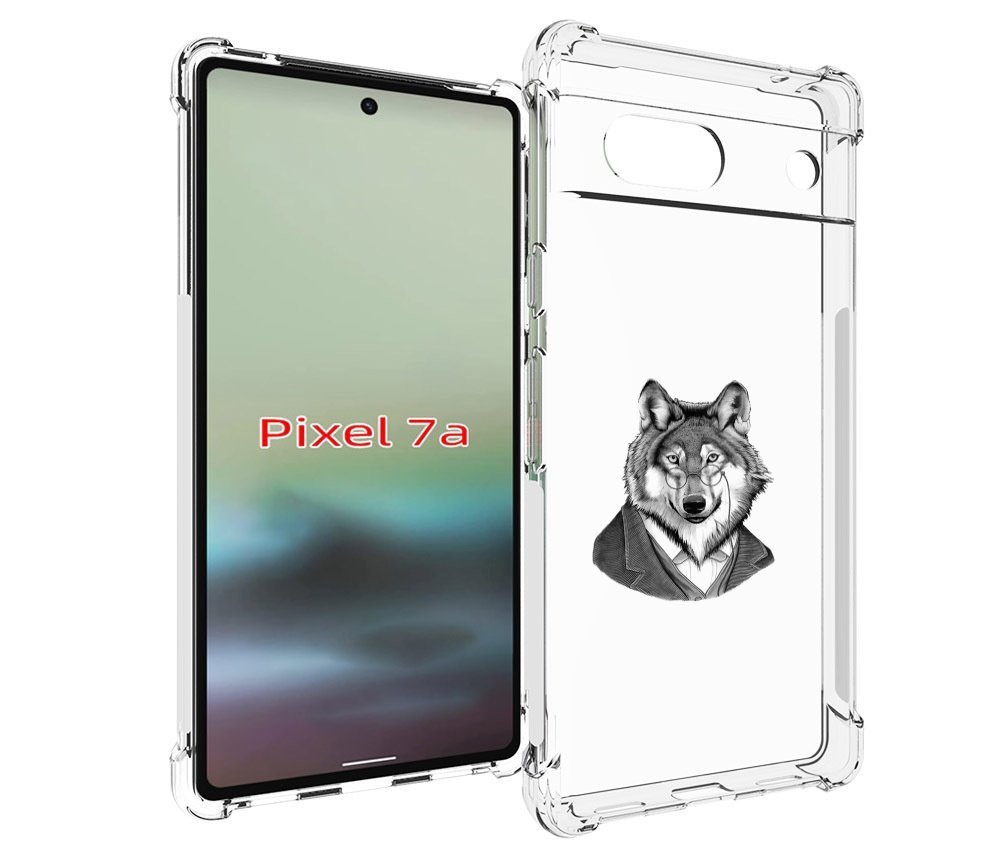 

Чехол MyPads волк в пиджаке для Google Pixel 7A, Tocco
