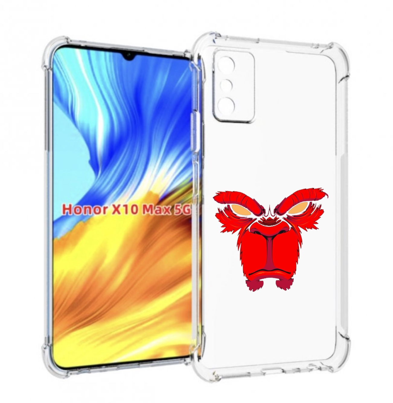 

Чехол MyPads красная обезьяна в темноте для Honor X10 Max, Прозрачный, Tocco
