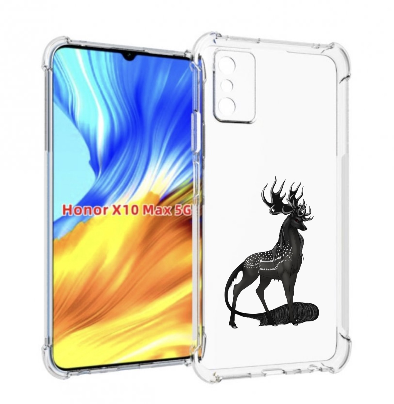 

Чехол MyPads красивый-черный-олень для Honor X10 Max, Прозрачный, Tocco