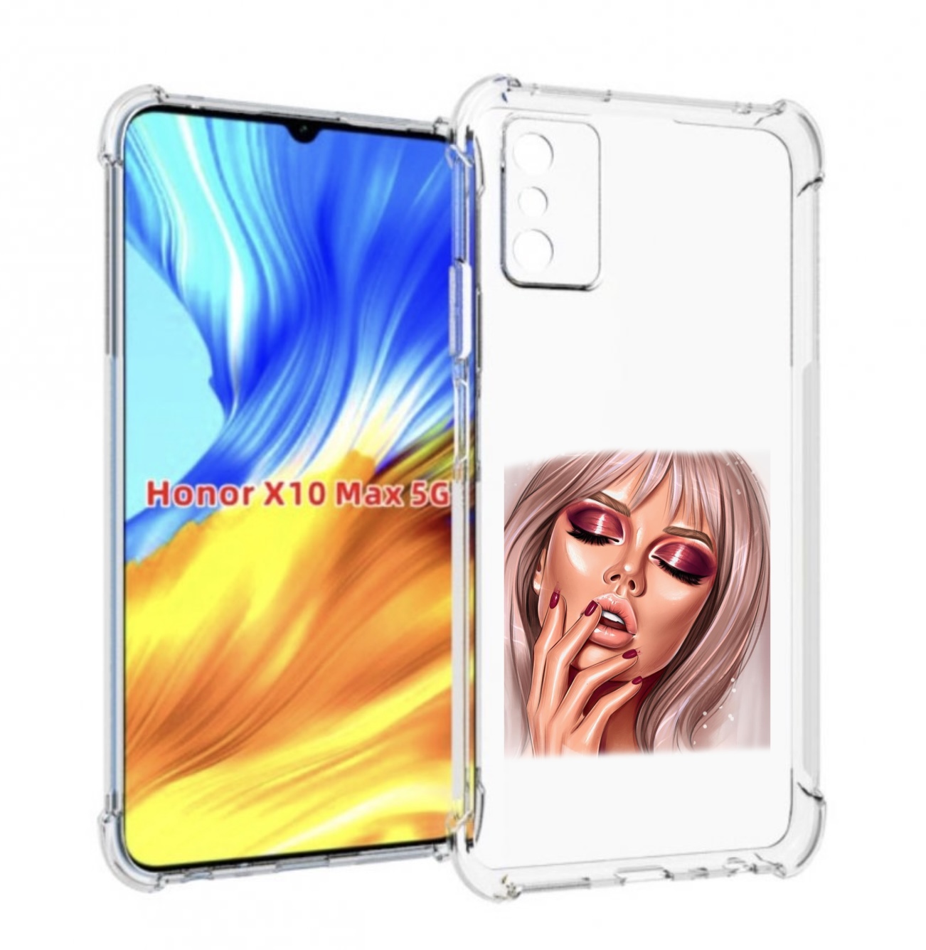 

Чехол MyPads красивый-портрет-девушки женский для Honor X10 Max, Прозрачный, Tocco