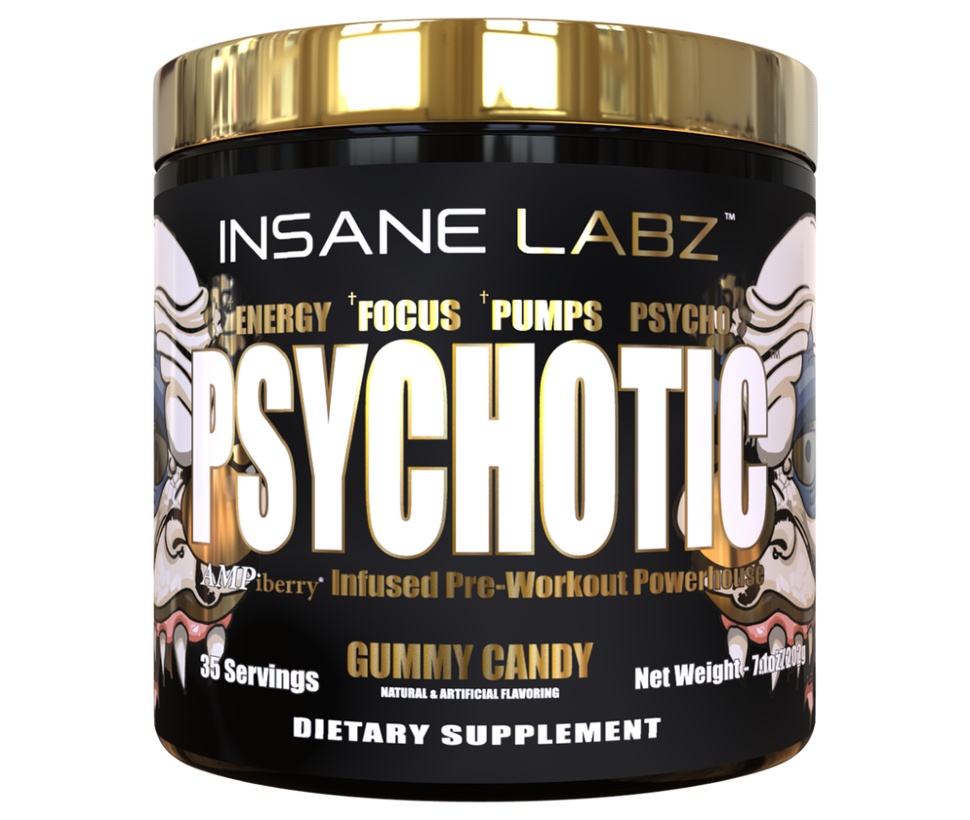 фото Предтренировочные комплексы insane labz psychotic gold 35 порций голубой пунш