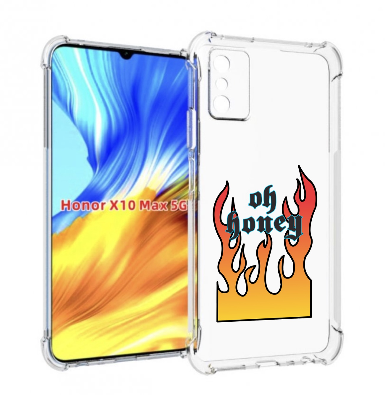 

Чехол MyPads красивое-пламя для Honor X10 Max, Прозрачный, Tocco