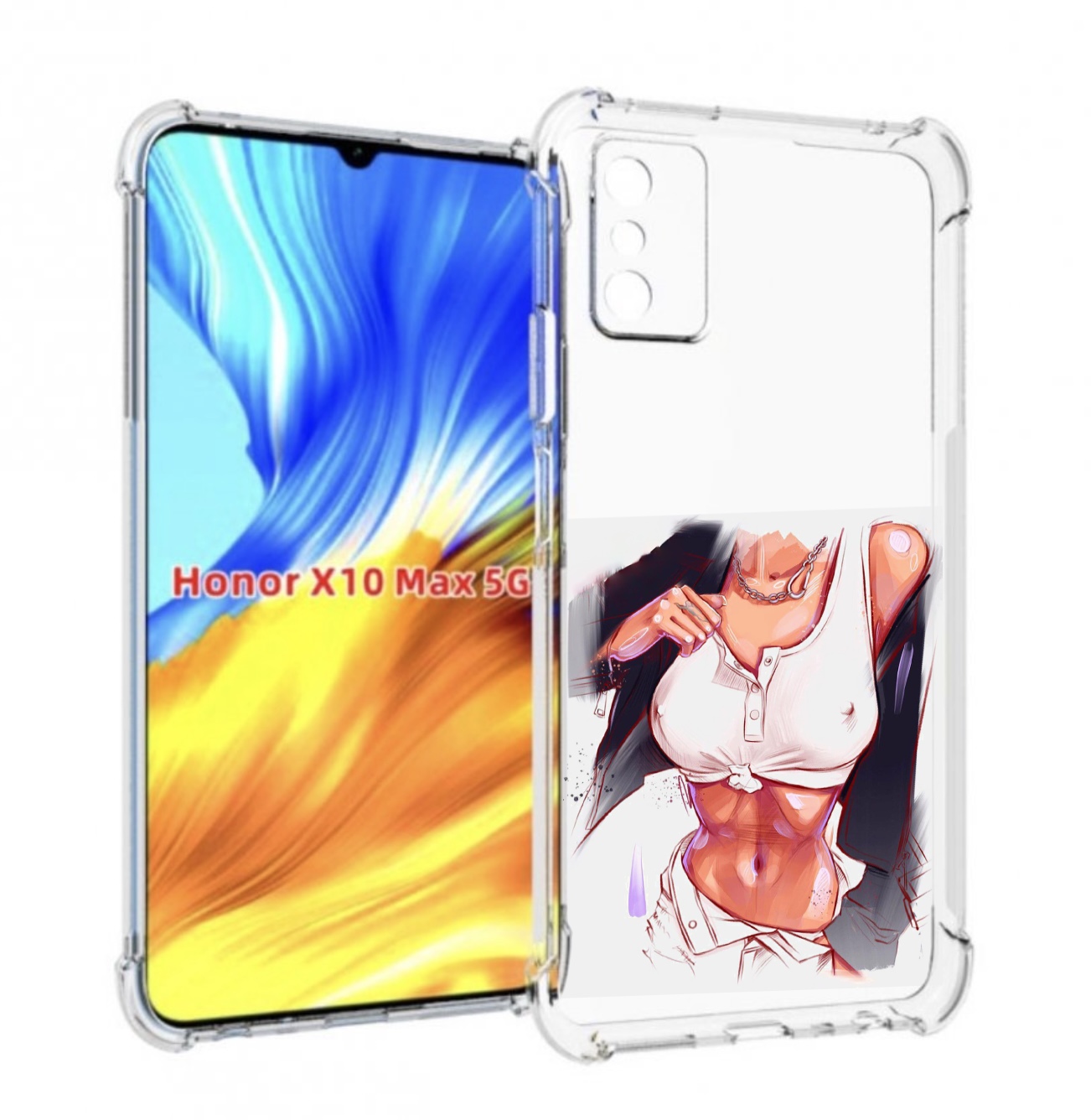 

Чехол MyPads красивая-стройная-модель для Honor X10 Max, Прозрачный, Tocco