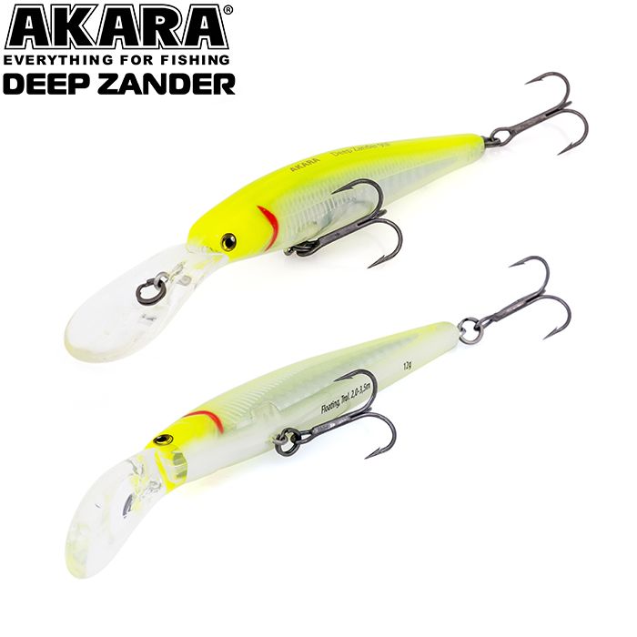 

Воблер Akara Deep Zander 90F 12 гр 3/7 oz 3,5 in A148, Разноцветный, Deep Zander