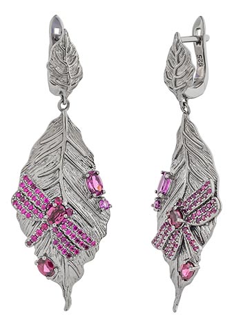 

Серьги из серебра с родолитом/фианитом Silver Sky C7629E, C7629E