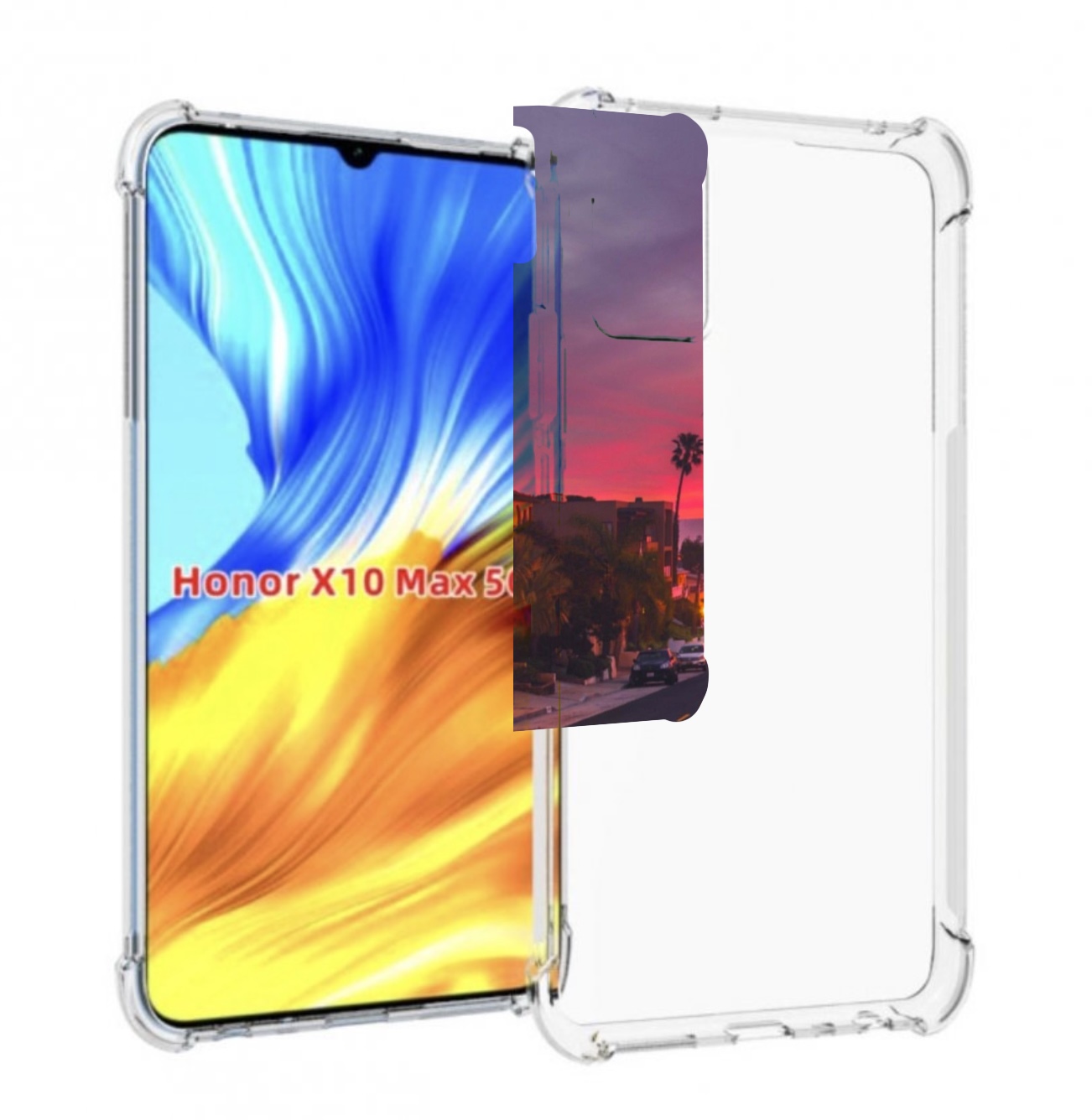 

Чехол MyPads красивая дорога америки для Honor X10 Max, Прозрачный, Tocco