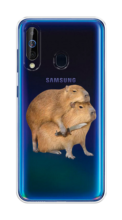 

Чехол на Samsung Galaxy A60/M40 "Капибара с ножом", Бежевый, 28750-1