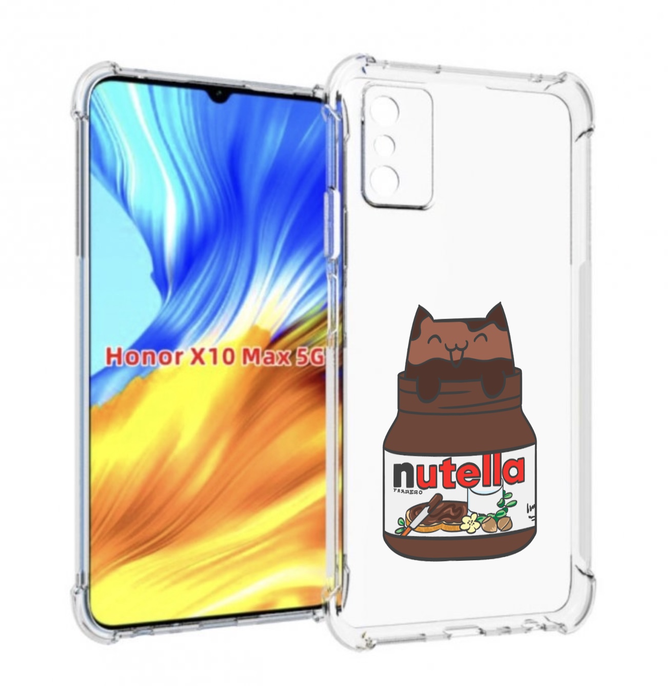 

Чехол MyPads кошечка-в-нутелле для Honor X10 Max, Прозрачный, Tocco
