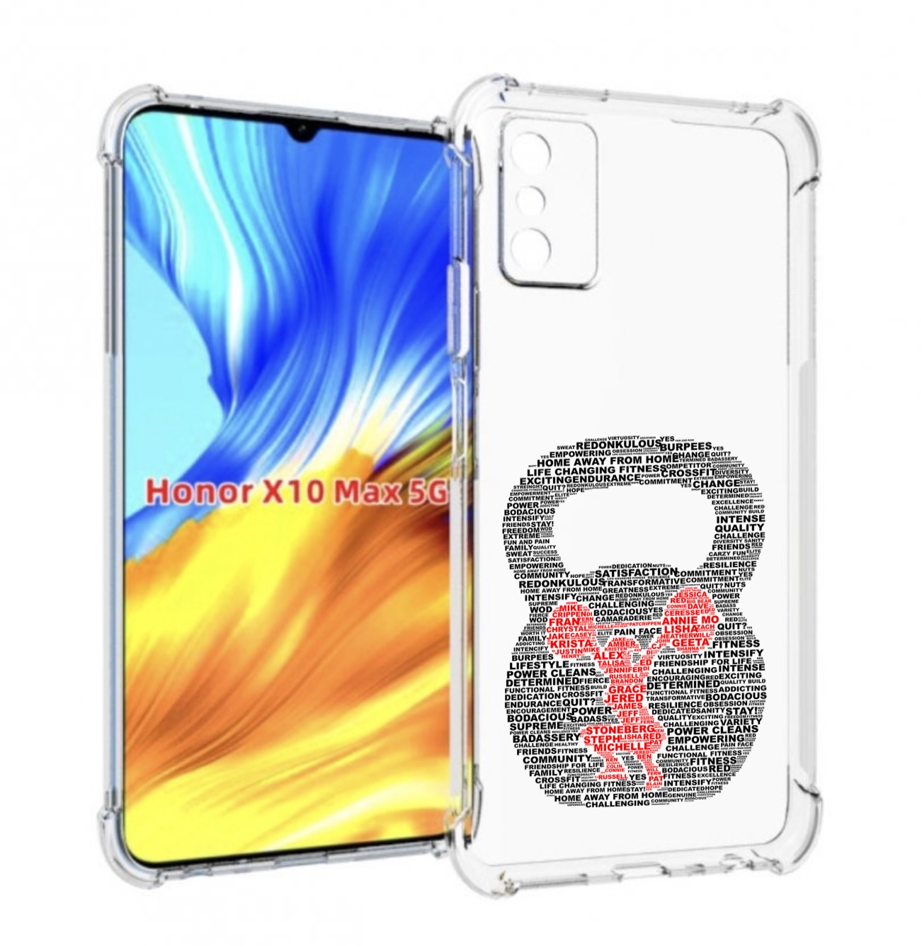 

Чехол MyPads бодибилдинг гиря из слов для Honor X10 Max, Прозрачный, Tocco