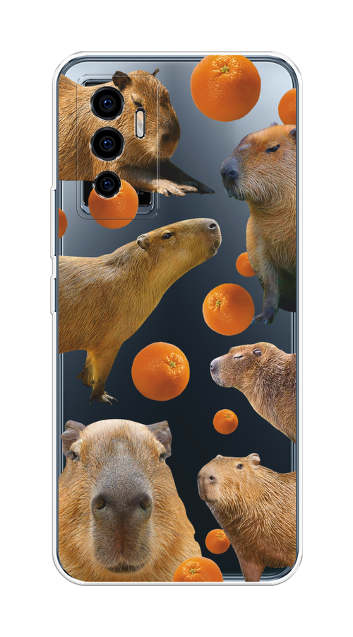 

Чехол на Vivo V23e/Y75 4G "Капибара и апельсины", Бежевый;оранжевый, 267050-1