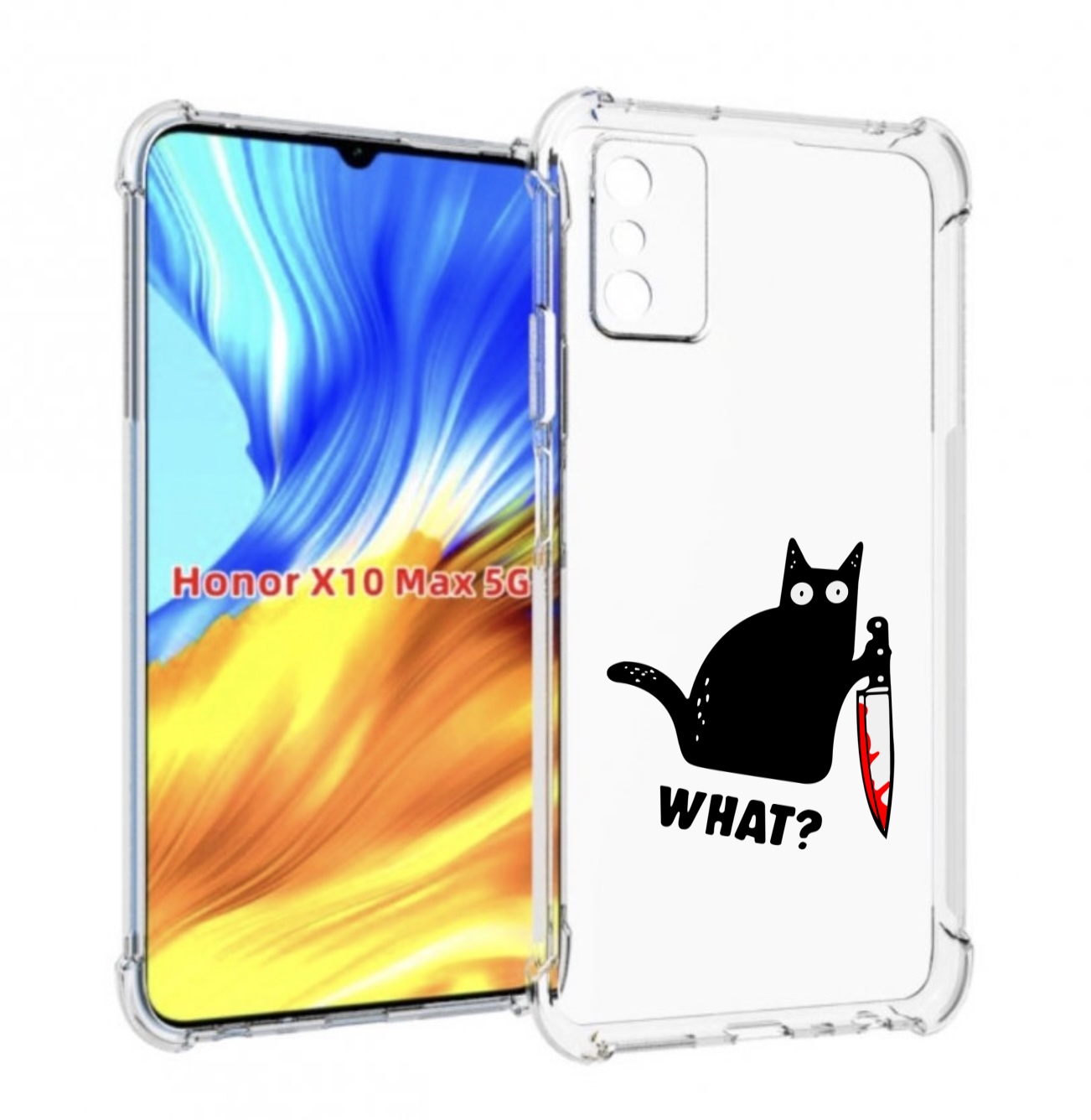 

Чехол MyPads котик-убийца для Honor X10 Max, Прозрачный, Tocco
