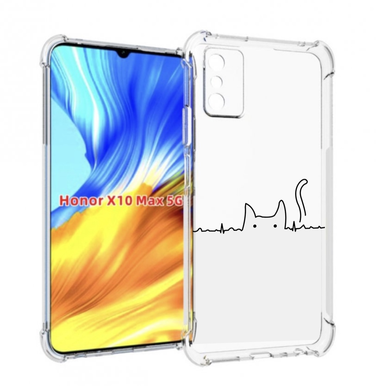 

Чехол MyPads кот-музыкальный для Honor X10 Max, Прозрачный, Tocco