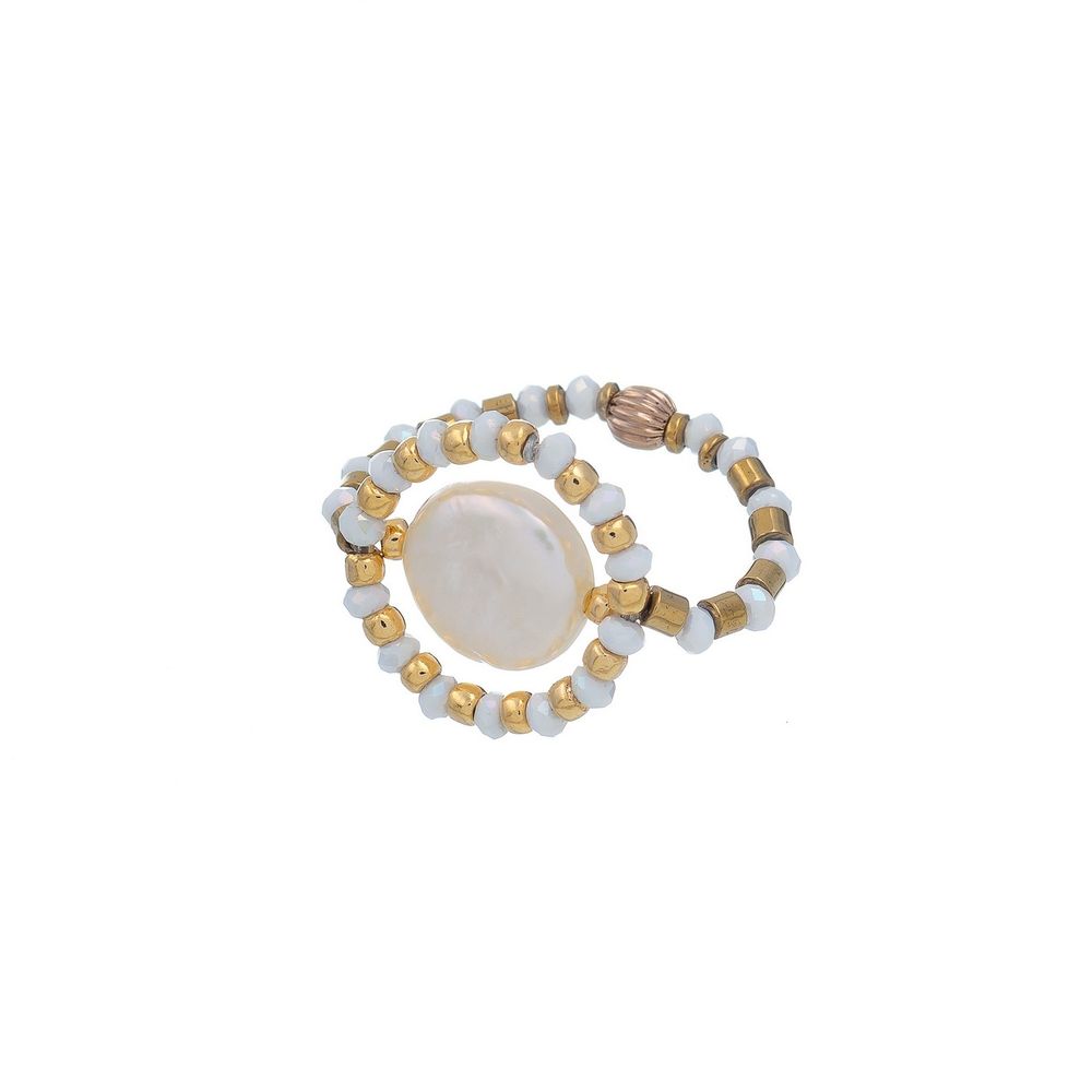 Кольцо из бижутерного сплава Lanzerotti LZ-23.09-334, кристалл/культивированный жемчуг