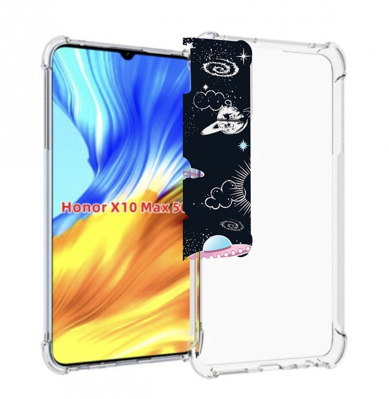 

Чехол MyPads космос-мини-картинки для Honor X10 Max, Прозрачный, Tocco