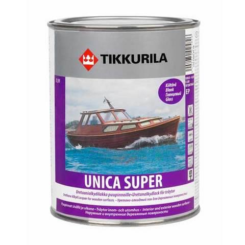 фото Лак tikkurila unica super уретано-алкидный глянцевый бесцветный 2,7 л