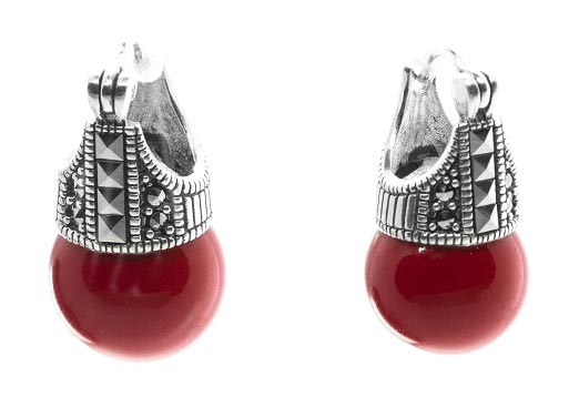 

Серьги из серебра с кораллом Марказит HE1421-korall-mr, HE1421-korall-mr
