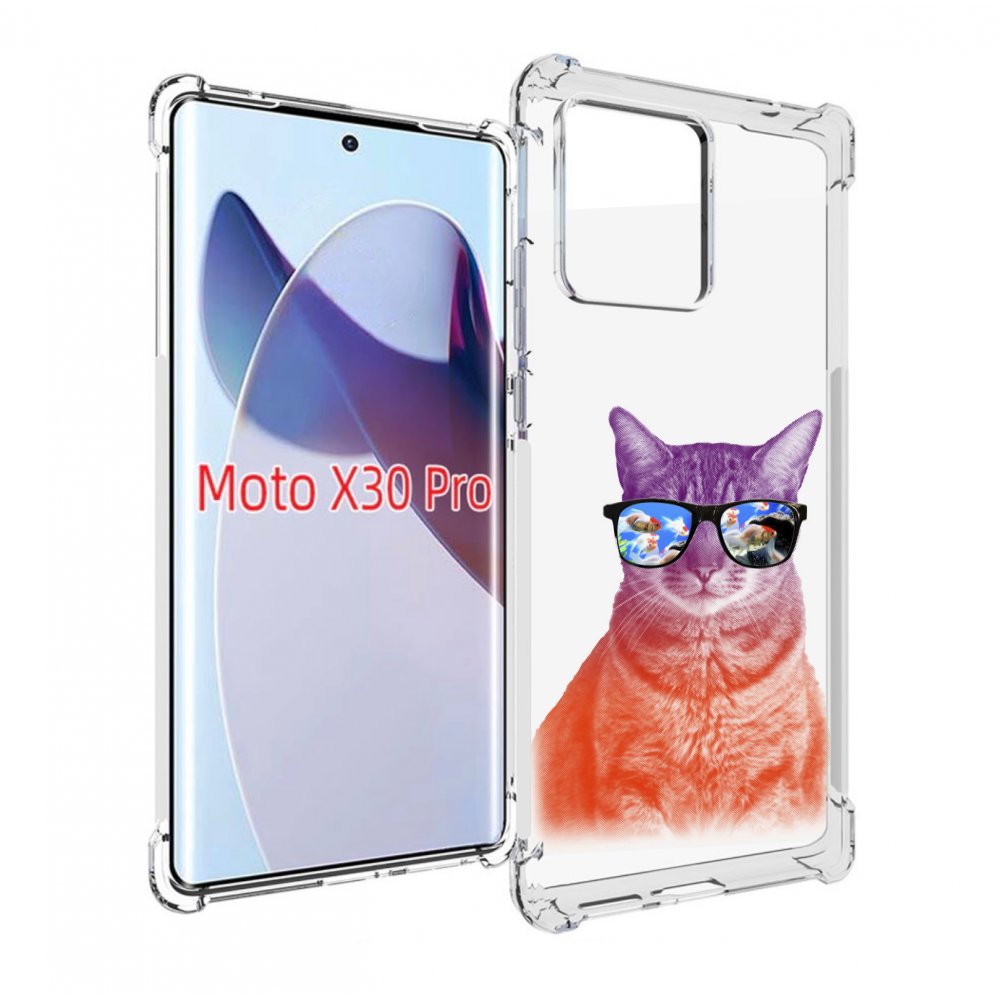 Чехол MyPads крутой кот-2 для Motorola Moto X30 Pro