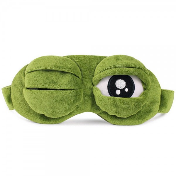 

Маска для сна Jiansu 119-007 зелёная, Зеленый, 3D Sad Frog Sleep Mask