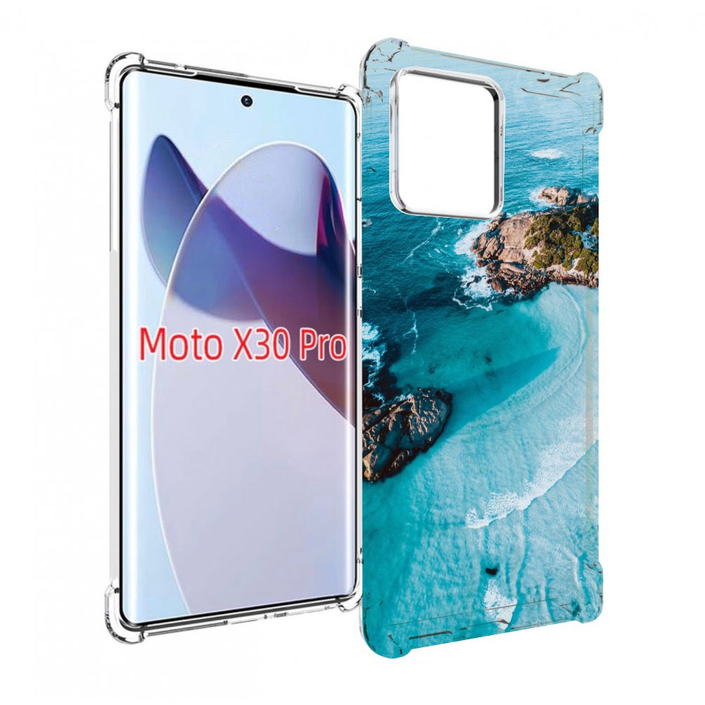 

Чехол MyPads красивый голубой залив для Motorola Moto X30 Pro, Прозрачный, Tocco