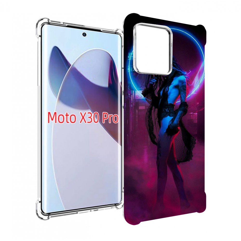 

Чехол MyPads красивая девушка в дыму неон женский для Motorola Moto X30 Pro, Прозрачный, Tocco