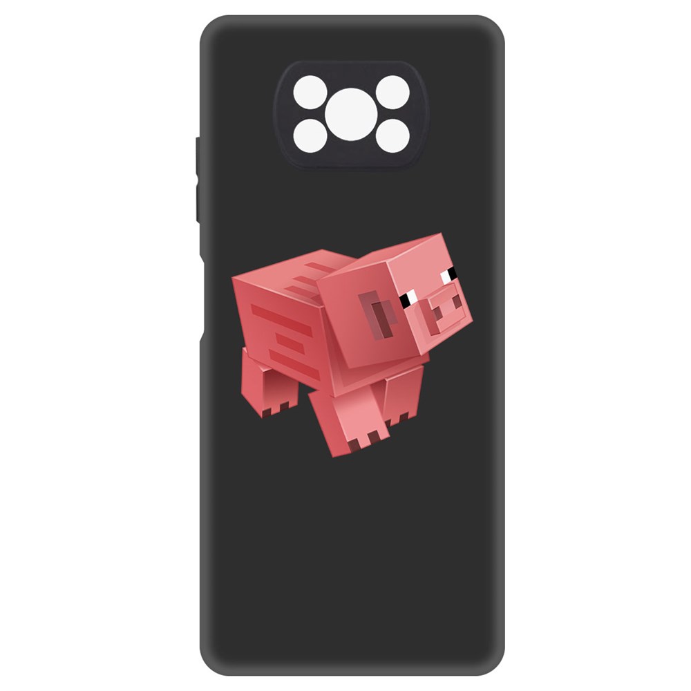 

Чехол-накладка Софт Minecraft-Свинка для Xiaomi Poco X3, Черный
