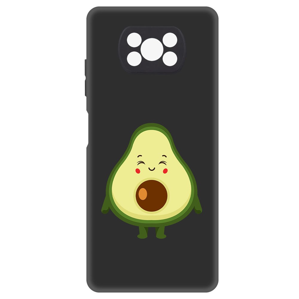 

Чехол-накладка Софт Авокадо Милый для Xiaomi Poco X3, Черный