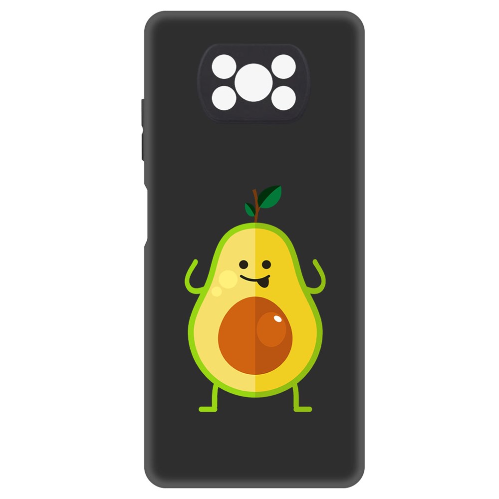 

Чехол-накладка Софт Авокадо Веселый для Xiaomi Poco X3, Черный