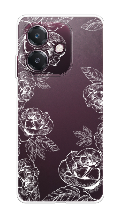 

Чехол на Oppo A3 "Розы графика", Черный;серый, 2518650-1