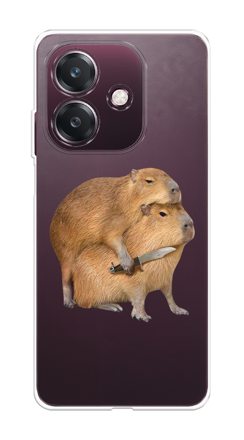 

Чехол на Oppo A3 "Капибара с ножом", Бежевый, 2518650-1