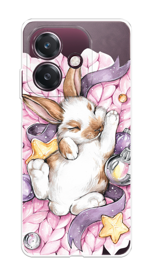 

Чехол на Oppo A3 "Кролик спит", Розовый;белый, 2518650-1