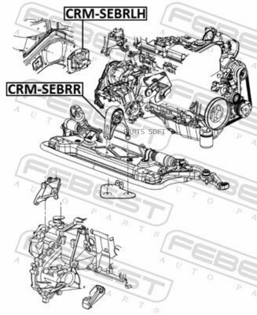 

ПОДУШКА ДВИГАТЕЛЯ ЗАДНЯЯ подходит для CHRYSLER SEBRING (JR) 2001-2006 CRM-SEBRR