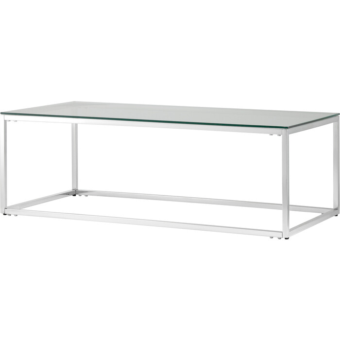фото Журнальный стол 120*60 таун, прозрачное стекло, сталь серебро stool group