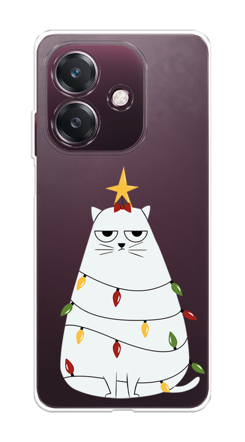 

Чехол на Oppo A3 "Котик в гирлянде", Белый;красный;желтый, 2518650-1