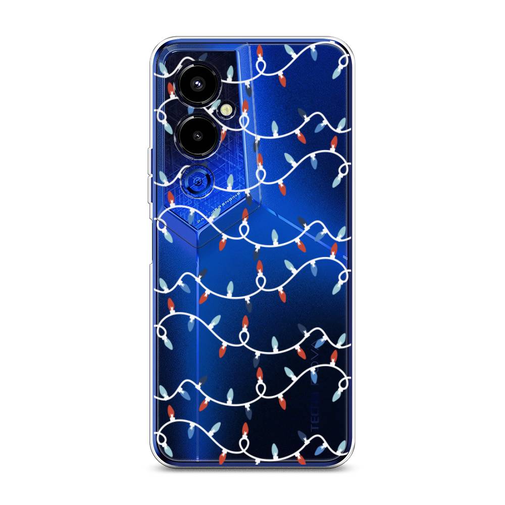 

Чехол для Tecno Pova 4 Pro "Разноцветная гирлянда", Белый;красный;синий, 302650-5