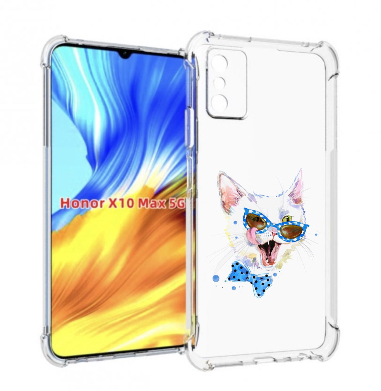 

Чехол MyPads белый кот для Honor X10 Max, Прозрачный, Tocco