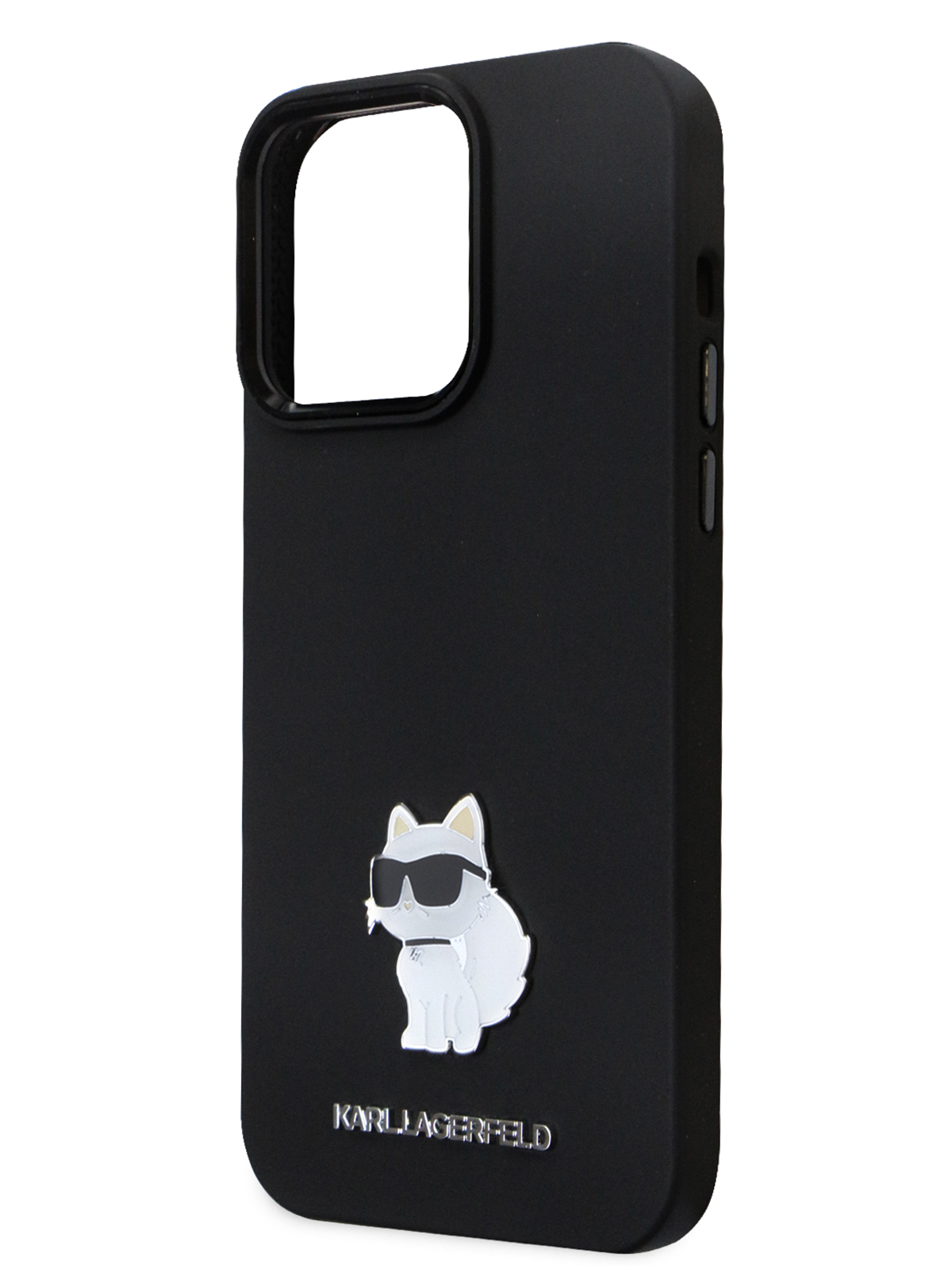 Чехол Karl Lagerfeld для iPhone 14 Pro Max с эффектом Soft touch metal pin Hard Black