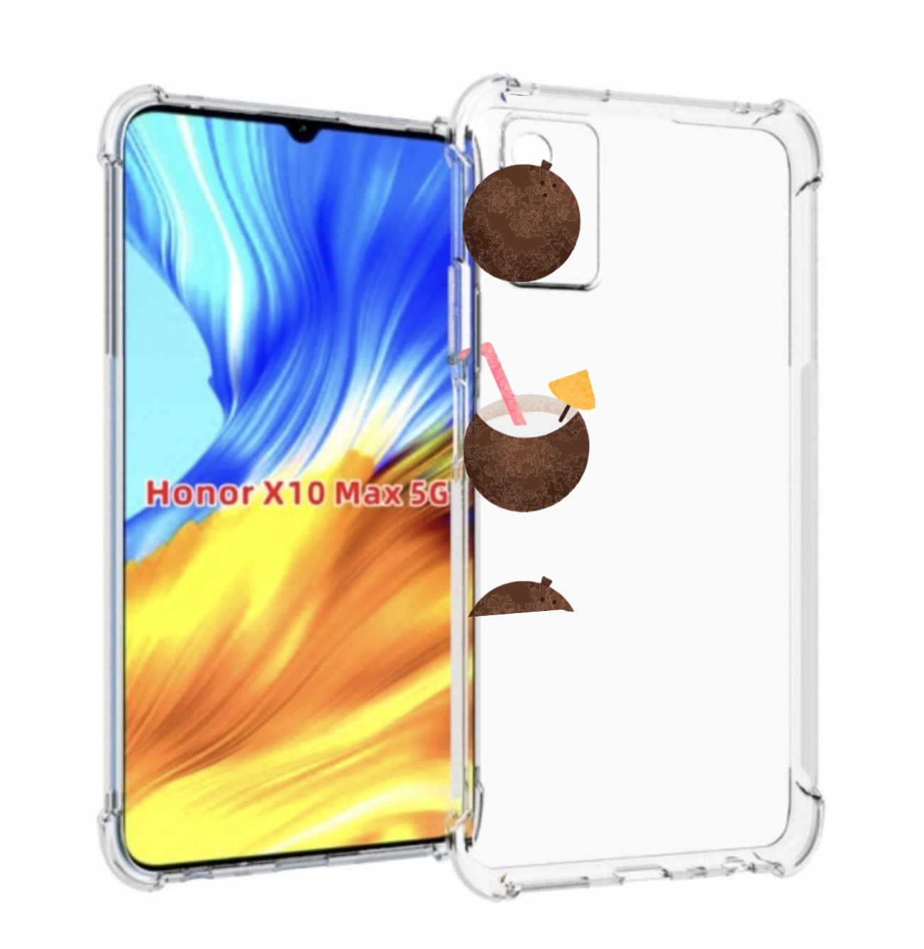 

Чехол MyPads кокосики для Honor X10 Max, Прозрачный, Tocco