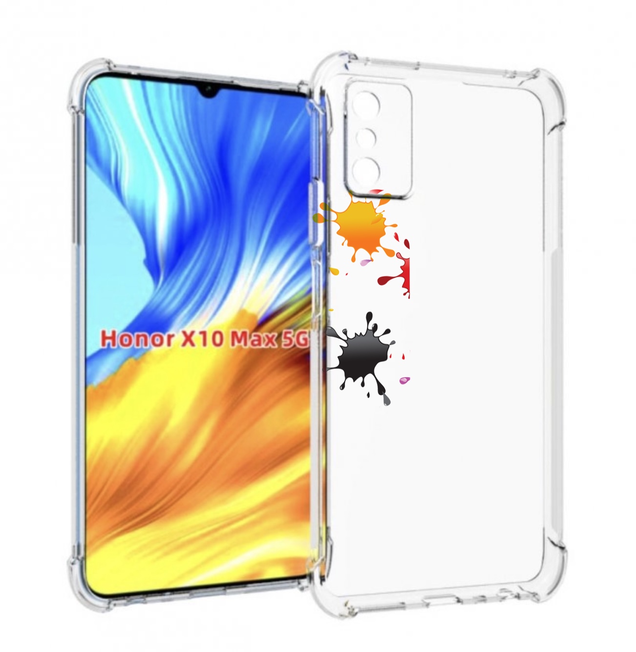 

Чехол MyPads кляксы для Honor X10 Max, Прозрачный, Tocco