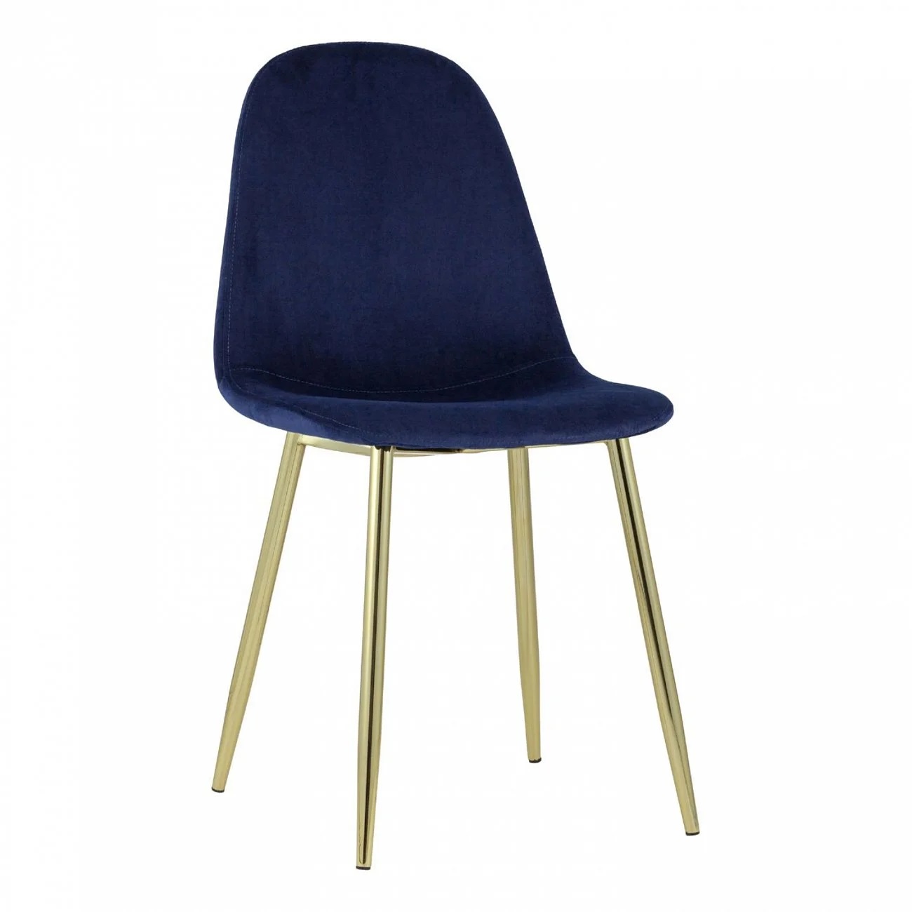 фото Стул валенсия, велюр синий new, золотые ножки stool group