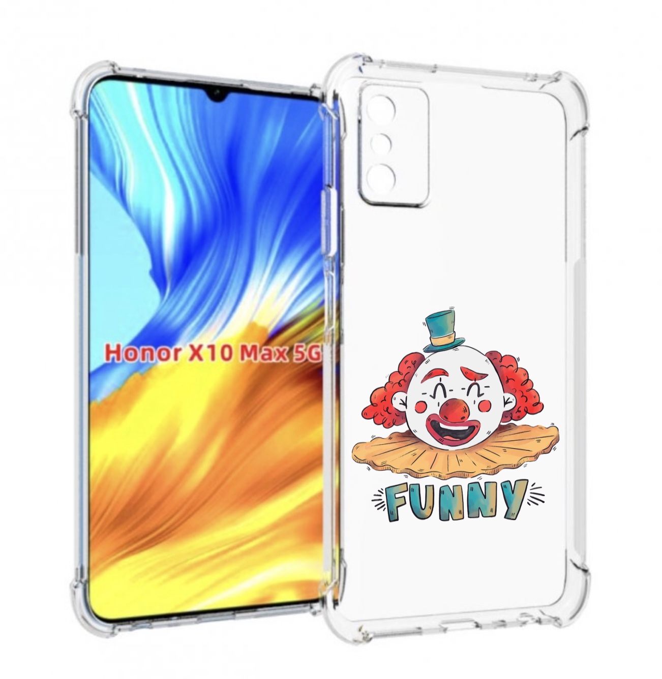 

Чехол MyPads клоун-смешной для Honor X10 Max, Прозрачный, Tocco