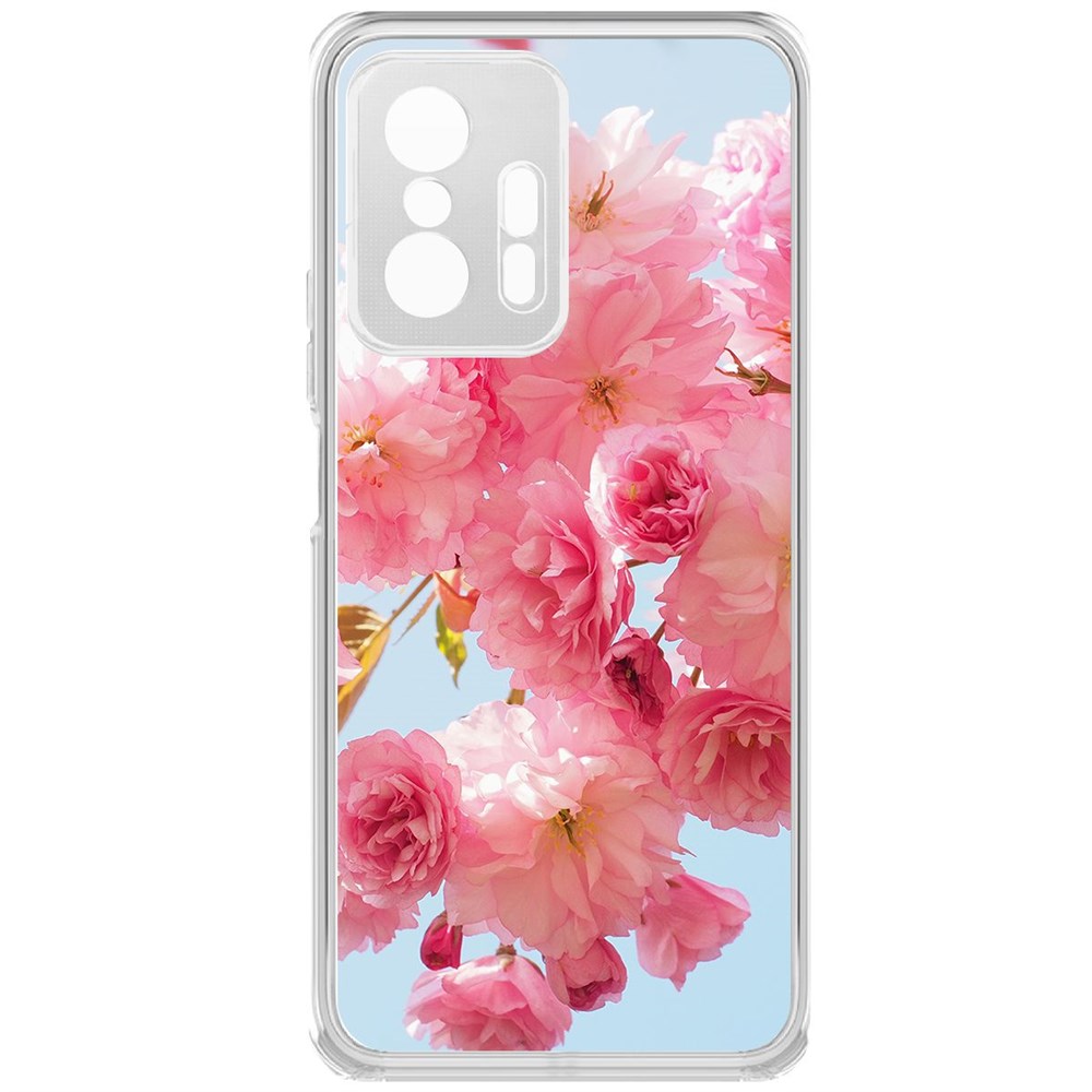 

Чехол-накладка Krutoff Clear Case Сакура для Xiaomi 11T Pro, Прозрачный