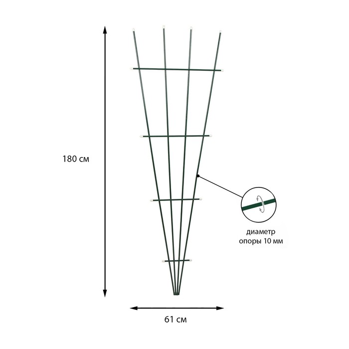 Шпалера для растений сетка металлическая зеленая 7187270 180 х 61 см 1 шт. 600016215403 зеленый