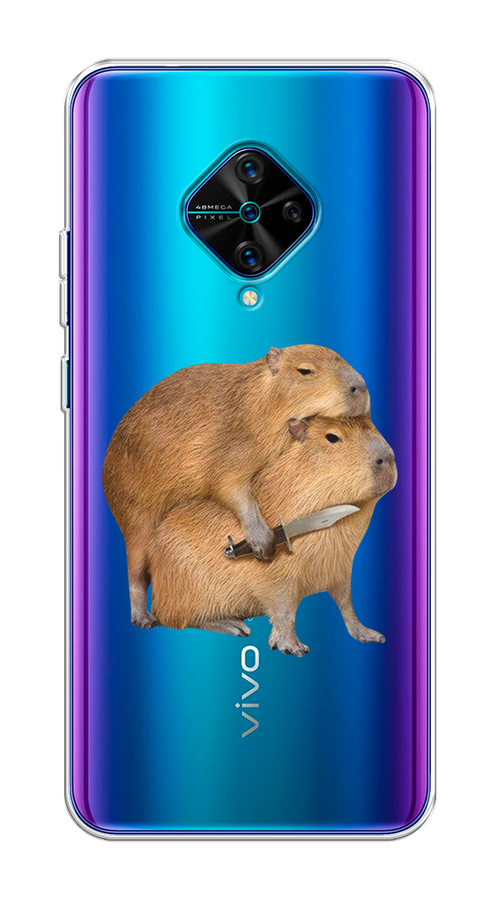 

Чехол на Vivo V17/Y9s "Капибара с ножом", Бежевый, 262450-1