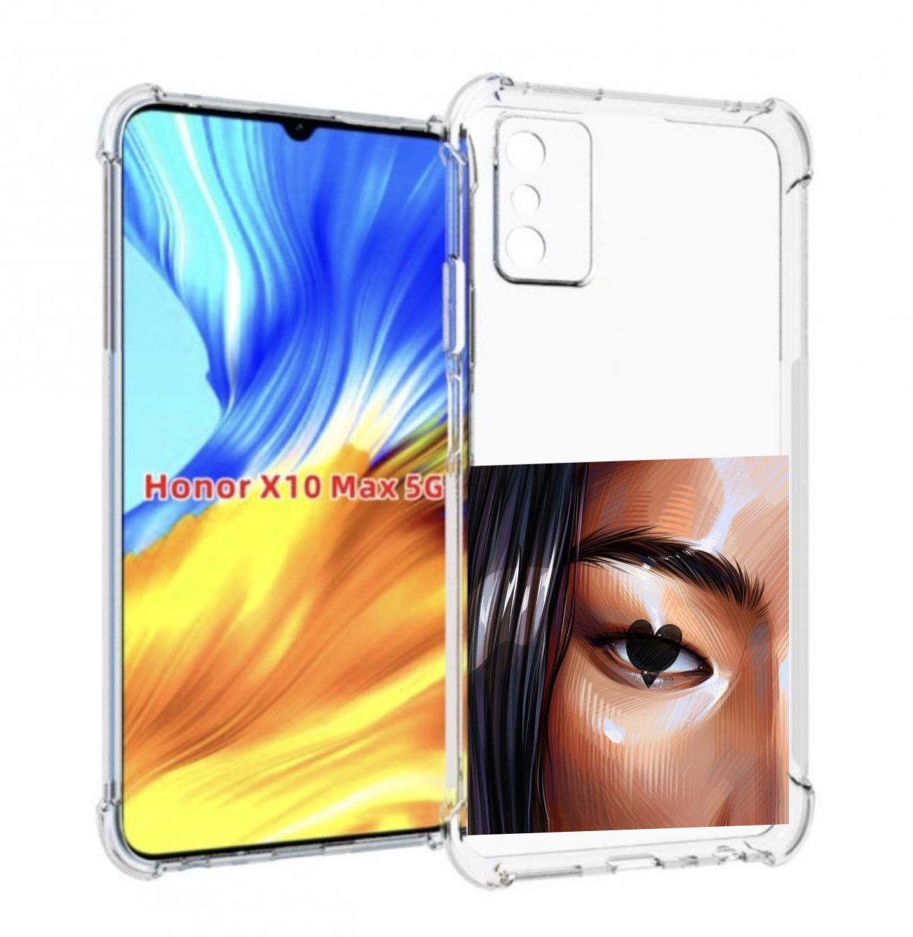 

Чехол MyPads зрачок-сердце женский для Honor X10 Max, Прозрачный, Tocco